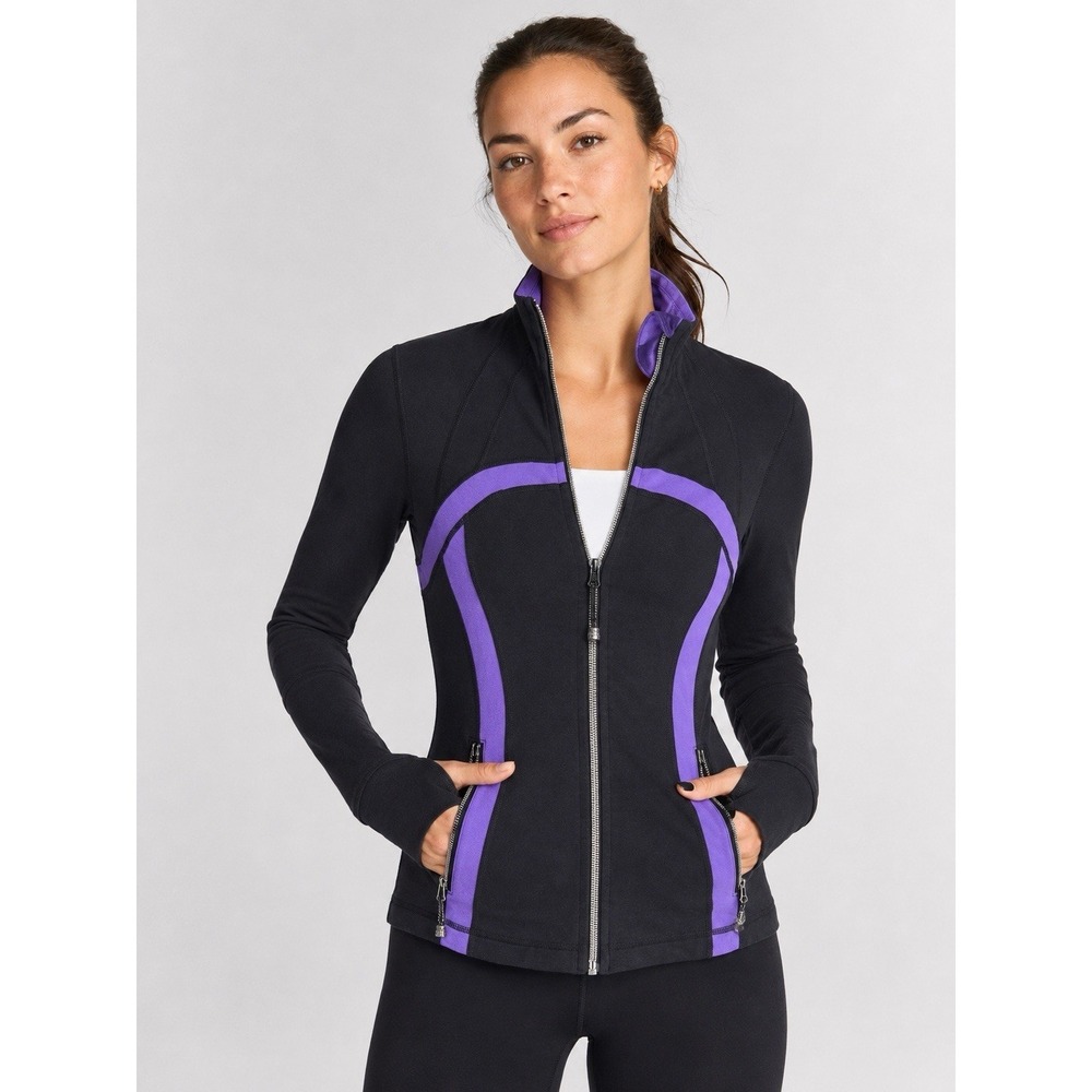 Lululemon Define Jacket Womens Size 4 Black Purple Full Zip Thumbhole Yoga